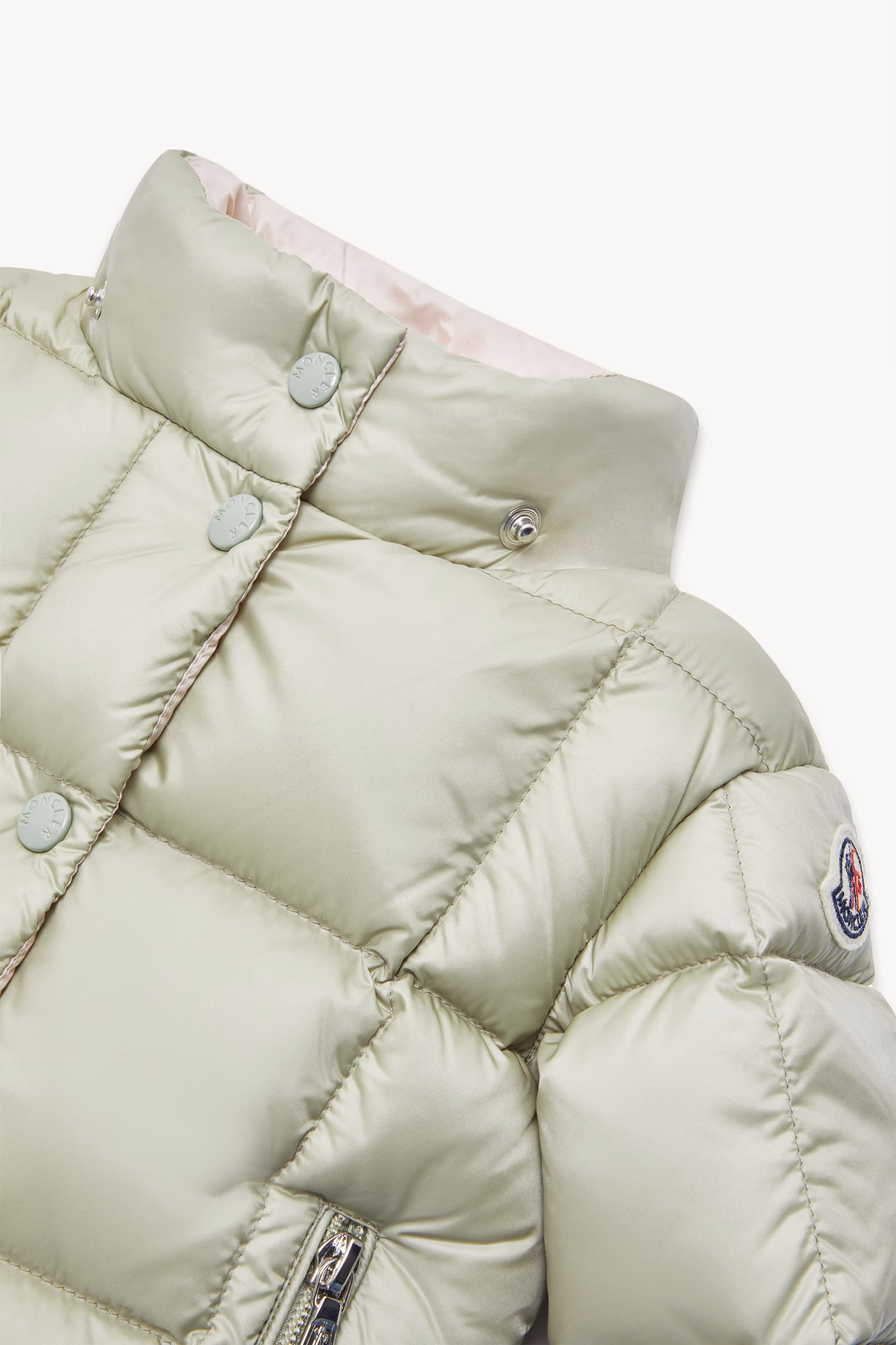 Parana Hooded Down Jacket Girl Light Green Moncler 4